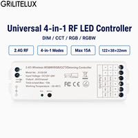 Control Remoto LED Dimmer S122-DH DC12-24V 4096 Niveles PWM 6A/CH DIM CCT RGB RGBW Modos Diseño de Doble Entrada para Iluminación de Gabinetes