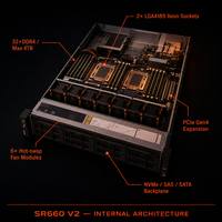 Serveur en rack Lenovo ThinkSystem SR660 V2 2U, double processeur Intel Xeon, prise en charge PCIe4.0, multi-GPU pour l'inférence IA, HPC, cloud