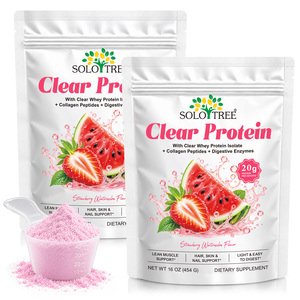 SOLOTREE Direktvertrieb Klares Whey-Proteinpulver 454g Erdbeere Wassermelone Kollagen-Peptide Leicht Verdaulich für Haare Haut Nägel - Product Image 1