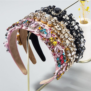 European and American Hair Band Headdress Wild Go Out Baroque Inlaid Color Rhinestone <strong>Ladies</strong> <strong>Headband</strong> / Hairband Women Girl <strong>Lady</strong> - Product Image 1