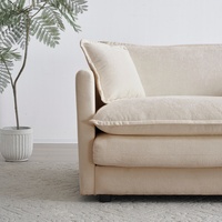 Sofá Seccional Moderno de Lujo en Forma de U con Dos Otomanas, 5 Plazas, Convertible, Esquinero, Reposapiés Reversible, Tapizado en Chenille para Sala de Estar