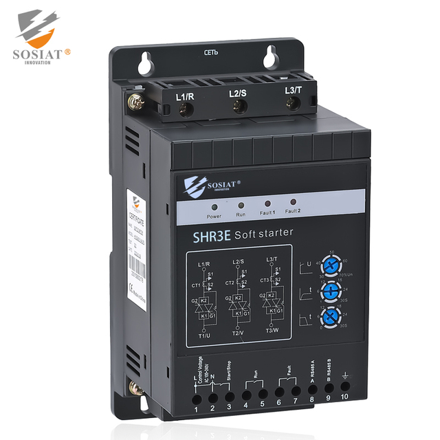 220V Single-Phase Bypass Soft Starter 0.37KW AC Motor Starter Built-in Bypass for Water Pump Overload Protection IP21