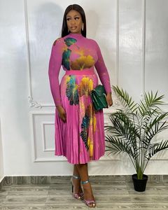 Ensemble <span class=keywords><strong>jupe</strong></span> <span class=keywords><strong>longue</strong></span> plissée pour femme, vêtements imprimés tendance, 2 pièces, collection <span class=keywords><strong>hiver</strong></span> <span class=keywords><strong>2022</strong></span> - Product Image 6