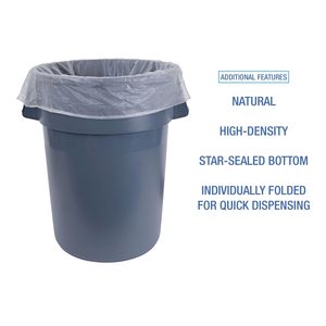 Bolsas de Basura Industriales de Alta Densidad Boardwalk, 43 x 48 Pulgadas, Paquete Plano, 56 Galones, Color Natural, 200 Cajas - Product Image 5