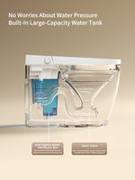 WC intelligent moderne carré en céramique monobloc pour hôtels, avec bidet intégré, chasse d'eau à capteur au pied et siphon en S inclus