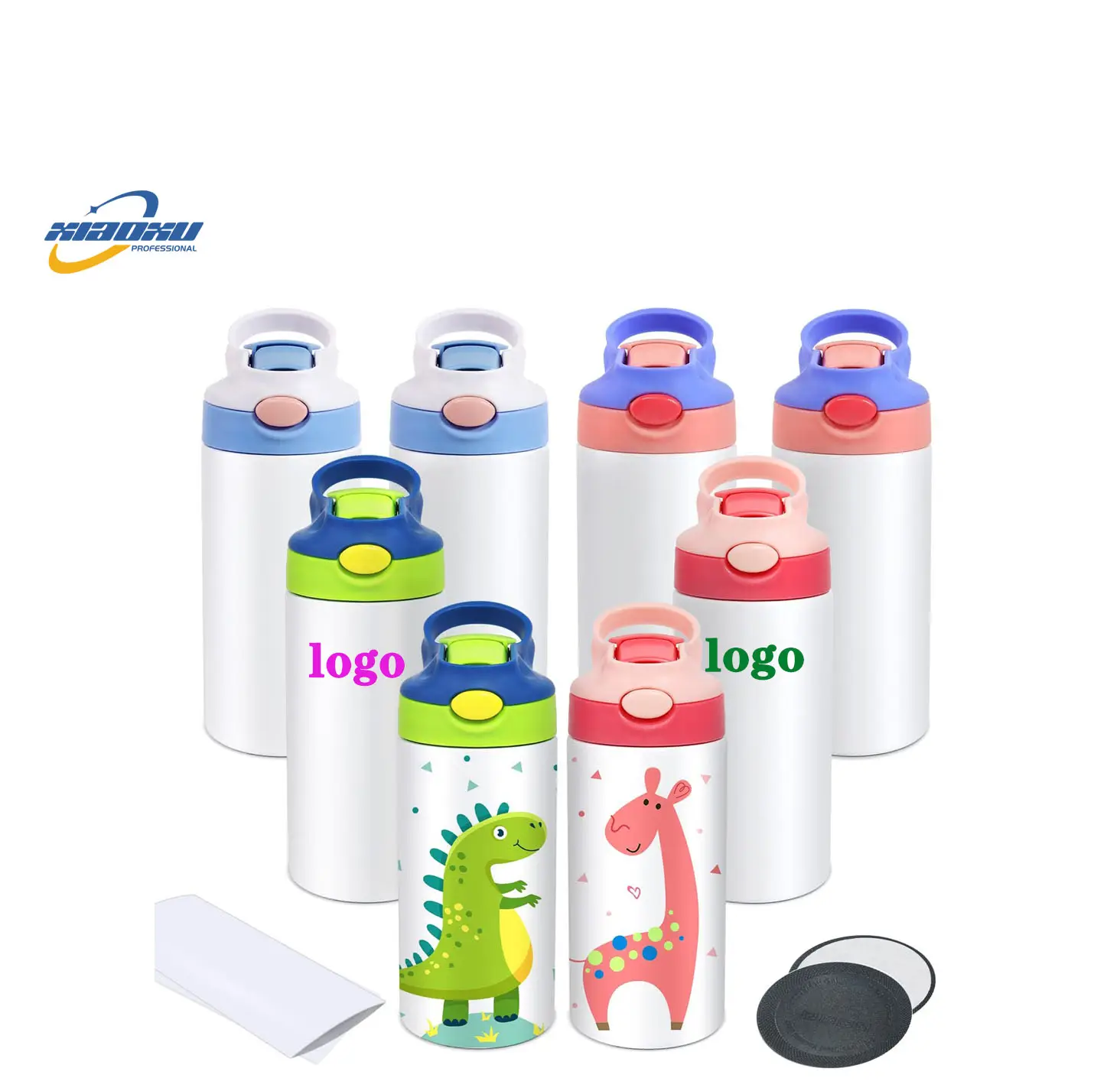 Xiaoxu Warehouse 12oz 20oz stainless steel Insulated kids tumblers sublimation straight kids water bottles
