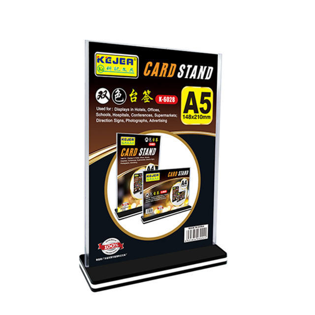 Good Selling Transparent Table Card Holder Advertising Durable PS MENU STAND Desktop Multiple Sizes Poster Display Stand