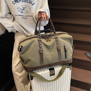 Trendy Men <b>Canvas</b> Shoulder <b>Bag</b> <b>Large</b> Capacity Travel Duffel <b>Bag</b> Casual Hand Tote <b>Bag</b> for Short Trip Business Travel - Product Image 3