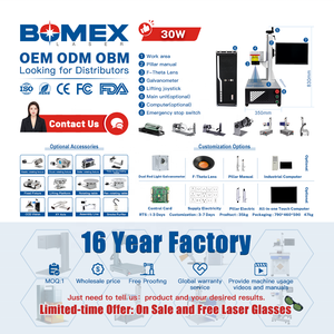 Bomex Factory, envío en <span class=keywords><strong>3</strong></span> días, máquina de marcado láser Co2 de escritorio de 30W, compatible con AI PNG JPG JPEG GIF DXF SVG DST PLT <span class=keywords><strong>BMP</strong></span> - Product Image 1
