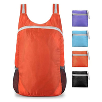 Sac à dos de sport pliable unisexe léger et imperméable avec fermeture éclair, grande capacité, en polyester, personnalisable avec logo, vente en gros