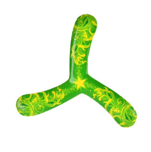 Boomerang De 3 Hojas Para Niños | Suave Y Ligero De PU Y ABS | Juego Al Aire Libre | Regalo Deportivo Divertido En Verde