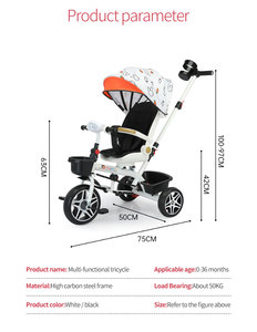 Offre Spéciale Tricycle confortable d'enfants de mode moderne de haute qualité pour des enfants grande poussette bébé vélo - Product Image 6