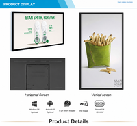 Écran numérique commercial LCD de 43, 49, 55, 65 pouces avec télécommande, CMS, WIFI, pour restaurants, hôtels, aéroports, affichage publicitaire