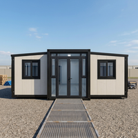 Maisons conteneurs extensibles 2-3 chambres en gros, villas préfabriquées à assemblage rapide, emballées à plat, avec panneaux sandwich