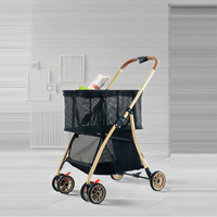 Ying Lai'Er léger pliable à quatre roues écologique Oxford tissu Pet poussette chat chien transporteur détachable Cage Portable Pet
