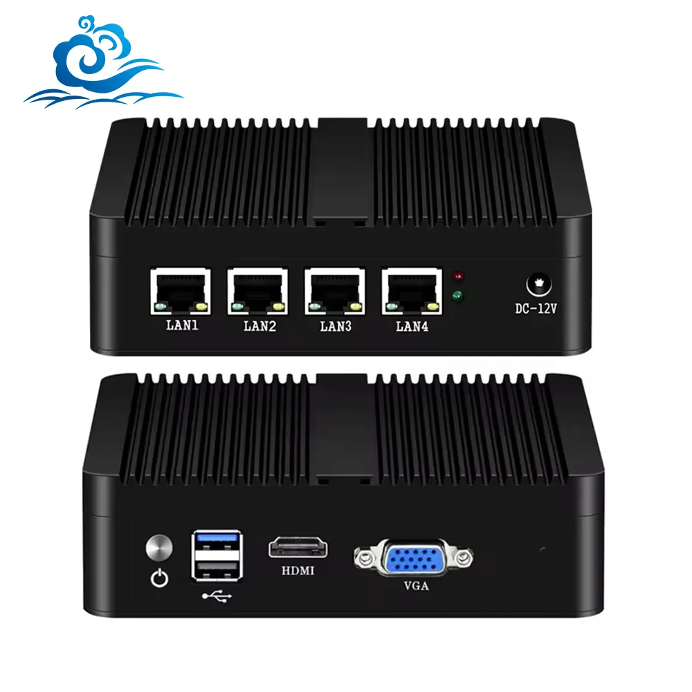 Pfsense güvenlik duvarı Mini sunucu Pc Intel Celeron dört çekirdekli işlemci 4 Ethernet portu desteği 4g yönlendirici Linux bilgisayar cep adet