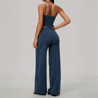 GH Wholesale Ensemble de sport pour femme, haut double couche à col licou, brossé, color block, haute extensibilité, séchage rapide, respirant, grande taille, pour la course