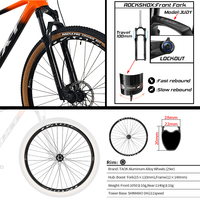 BXT 2025 nouveau 29 "VTT en Fiber de carbone CUES U6000 11 vitesses frein à disque 29er ROCKSHOX fourche 29 pouces Hardtail vtt vélo T47