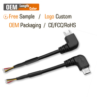 Cable Micro USB OEM con Conector en Ángulo Corto, Moldeado en PVC de Cobre Puro, 5 Pines, Fabricante de Cables Dongguan