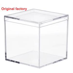 6.5*6.5 tùy chỉnh PS Mini rõ ràng hộp Acrylic hình vuông nhỏ Lưu trữ khối kẹo trong suốt container Quà Tặng tổ chức nhỏ có nắp - Product Image 1