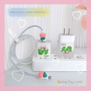 Protector de Cable de <span class=keywords><strong>Carga</strong></span> Ins Tulips para <span class=keywords><strong>Apple</strong></span> iPhone, <span class=keywords><strong>Carga</strong></span> Rápida de 18/20W, Protector de Cabezal de Silicona, Cubierta para Cable de Datos - Product Image 5