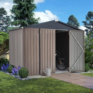 Outdoor Metal Garden Shed Waterproof Steel Frame Easy Assembly Nature Type <strong>Storage</strong> <strong>Unit</strong> Para <strong>Backyard</strong> Tool Room Pressure Treated - Product Image 4