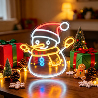 Enseigne néon LED visage de Père Noël avec lettres Hohoho, panneau acrylique pour décoration murale intérieure, bureau, maison, fête, vacances