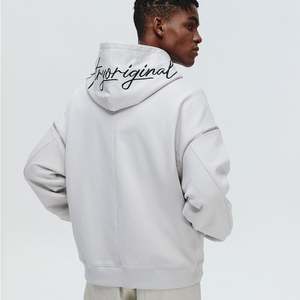 Sudadera con capucha gráfica y cremallera de peso pesado para hombre, ropa de calle de alta calidad para invierno, diseño de bordado, ropa de diseñador teñida lisa - Product Image 5