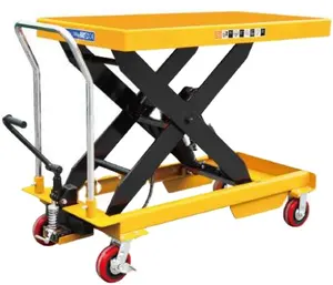 1 Ton 2 Ton Dual Oil Pump 4 Wheels Manual Platform Car Lift Tables Hydraulic Scissor Lift Table