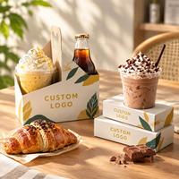 Plateau en carton brun pour la viande, la pâtisserie, les biscuits, les glaces, les churros, les hot-dogs, les boissons, les gobelets à café