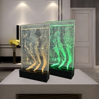 Décoration de table en acrylique LED avec mini aquarium et bulles d'eau