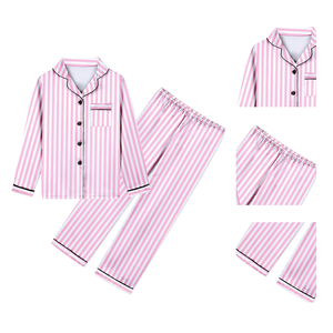 Ensembles de vêtements pour filles 2025 Meilleures offres Printemps Hiver à manches longues Filles Garçons Pyjamas Col rond Respirant Ensembles de vêtements pour filles soyeux - Product Image 2