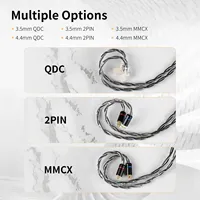 KBEAR Obsidian 4 core 196-Strand Graphene dan 6N OCC Hybrid konduktor kabel upgrade Hi-Resolution HiFi Braid Earphone kawat