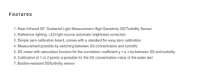 Capteur de mesure de la qualité des eaux usées industrielles SSTR-5Z, pour la mesure de la teneur en acier inoxydable et de la turbidité, destiné à la surveillance des échantillons d'eau - Product Image 2