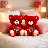 Ours en peluche tenant un cœur, ours en peluche pour la Saint-Valentin, jouet en peluche personnalisable, ours en peluche imprimé avec inscription d'amour, cadeau pour les amoureux, décoration