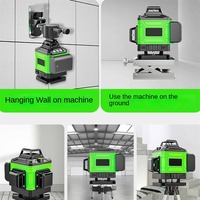 Niveau laser certifié FCC CE, autonivelant 360°, 3D, 16 lignes, laser vert, trépied professionnel.