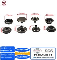 Boutons-pression métalliques en gros de 15 mm, ensemble de boutons à pression pour vêtements, vestes, sacs à main, cuir, boutons-pression personnalisés