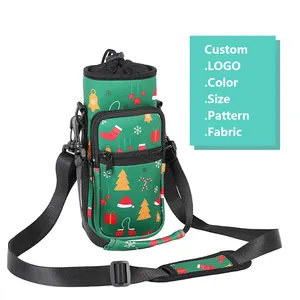 कस्टम Neoprene पानी की बोतल आउटडोर खेल लंबी पैदल यात्रा के लिए Crossbody बैग बोतल अछूता बैग पाउच के साथ टीएएस Selempang कंधे बैग