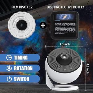 Projecteur <span class=keywords><strong>planétarium</strong></span> 13 en 1 pour chambre à coucher, lampe projecteur de nébuleuse rotative à 360°, veilleuse étoilée avec minuterie, home cinéma - Product Image 6