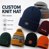 Chapeau d'hiver en tricot de luxe, logo personnalisé, doux, chaud, côtelé, unisexe