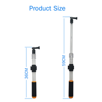 Hongdak Perche à selfie flottante transparente, monopode léger rétractable, support pour vis GoPro, compatible GoPro 7 6 5 4 3