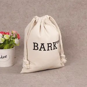 Pouches Wholesale Custom Logo Cotton Linen Canvas Drawstring Pouches Handbag Shoe Dust Bags Promotion Gift Bag