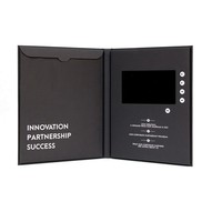 Brochures vidéo sur l'immobilier IPS HD de taille A4 personnalisée Écran Lcd de 7 pouces Carte vidéo Carte postale vidéo Livre vidéo numérique