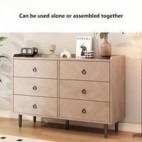 Commode en bois moderne personnalisée pour chambre à coucher avec 6 tiroirs, armoire de rangement multifonctionnelle