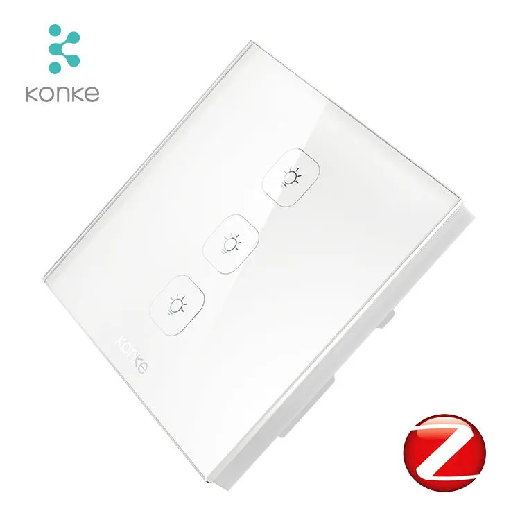 Konke iot פתרון ספק אור חכם מתג zigbee 3.0 זכוכית חכם אור לבית חכם