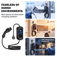 Pengisi Daya EV Portabel Smart 11KW 16A GBT Layar Warna 2.8 IP65 Tahan Air Kabel Colokan UK 5M Plug and Play Kontrol Aplikasi Tuya Untuk Penggunaan di Rumah