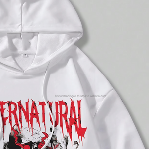 Sweat-shirt à capuche vintage en coton biologique 100% pour homme, impression de logo personnalisée, saison hivernale, col à capuche, taille XS - Product Image 1