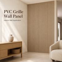 Panneau mural en PVC de couleur unie, imperméable, ignifuge, grille cannelée, revêtement facile à installer, design graphique pour fond de télévision intérieur
