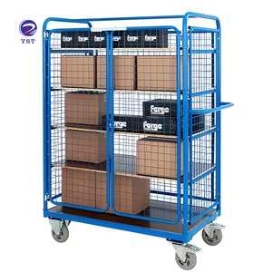 กรงขนส่งแบบพับได้ ซ้อนกันได้ พร้อมล้อเลื่อน 2 ชั้น สำหรับการจัดจำหน่ายและรักษาความปลอดภัย - Product Image 1