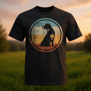 T-shirt rétro pour adulte unisexe, chien de montagne suisse, noir, design vintage - Product Image 3